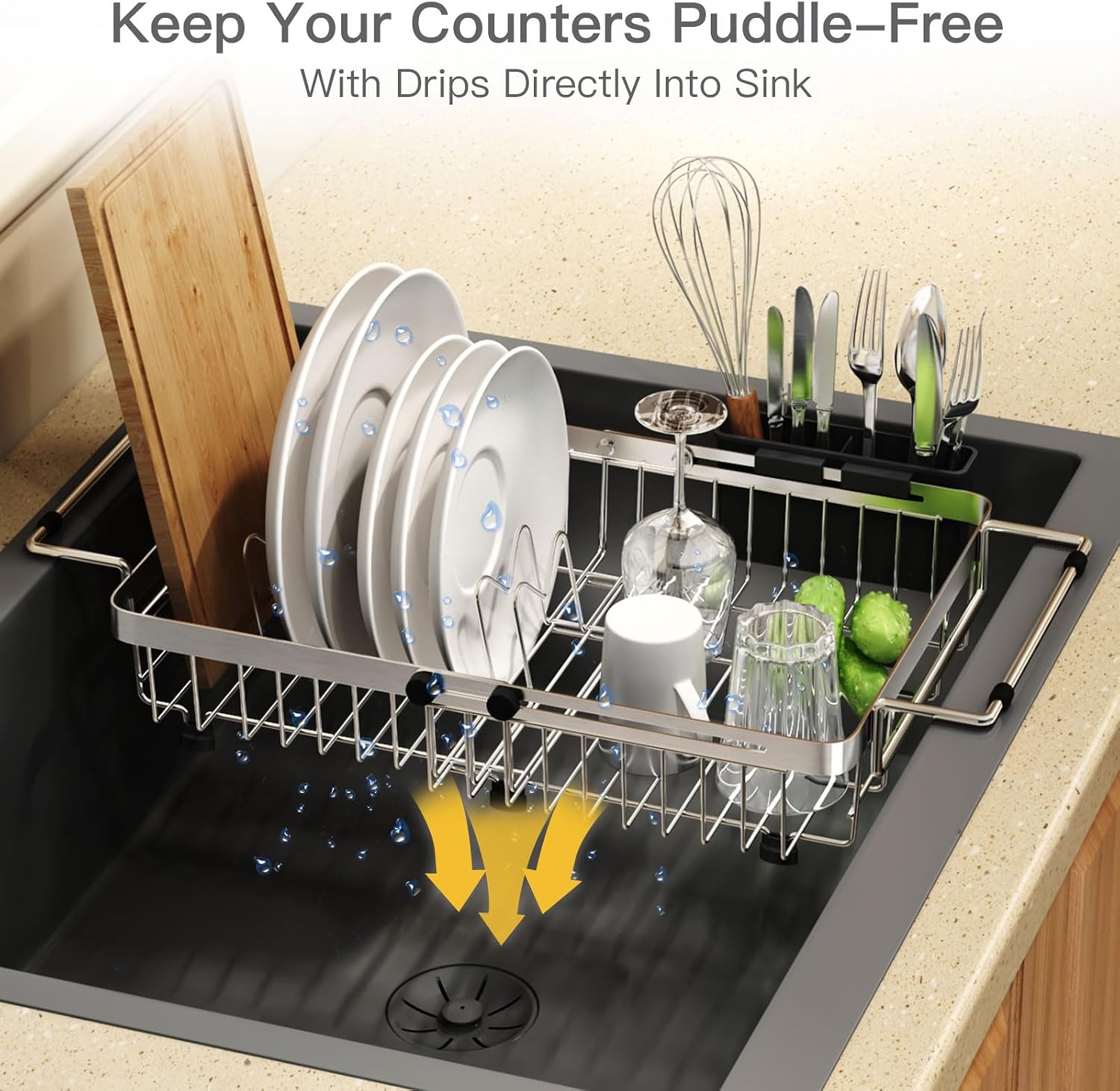 Thumbnail 6 de Expandable Over Sink Dish Drainer Rack 🍽