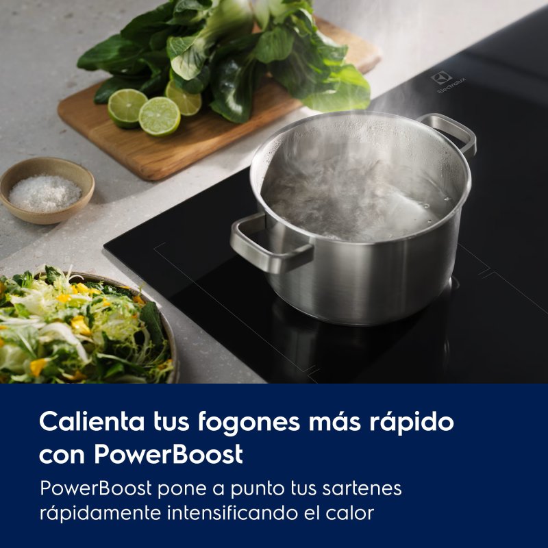 Detalle de Electrolux LIT60336CK: Placa de inducción de 3 zonas (60 cm) con PowerBoost y Hob2Hoodz