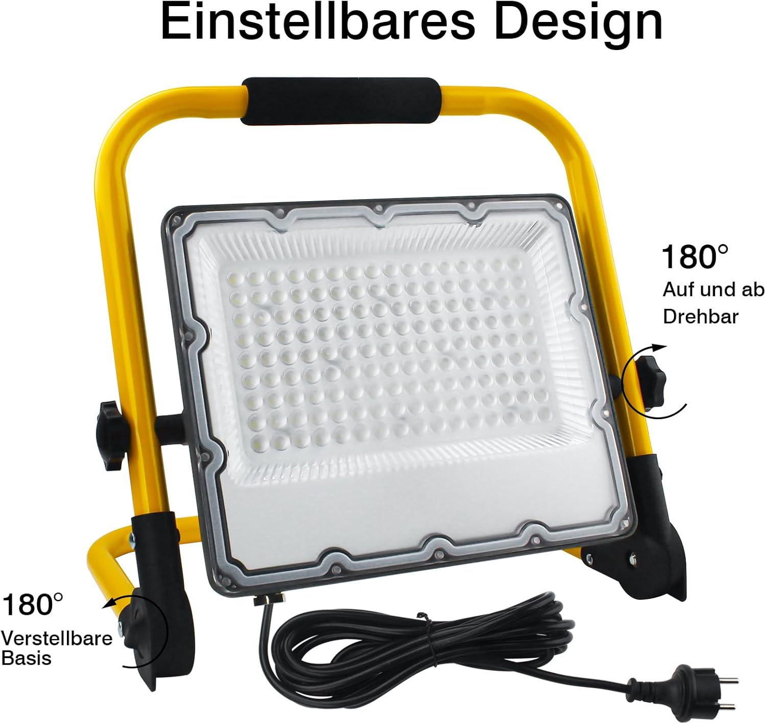 Detalle de OUSIDE LED Baustrahler 100W mit 4 m Kabel, IP66 – kaltweißes Arbeitslicht für Werkstatt, Wartung & Baustelle (Schuko)