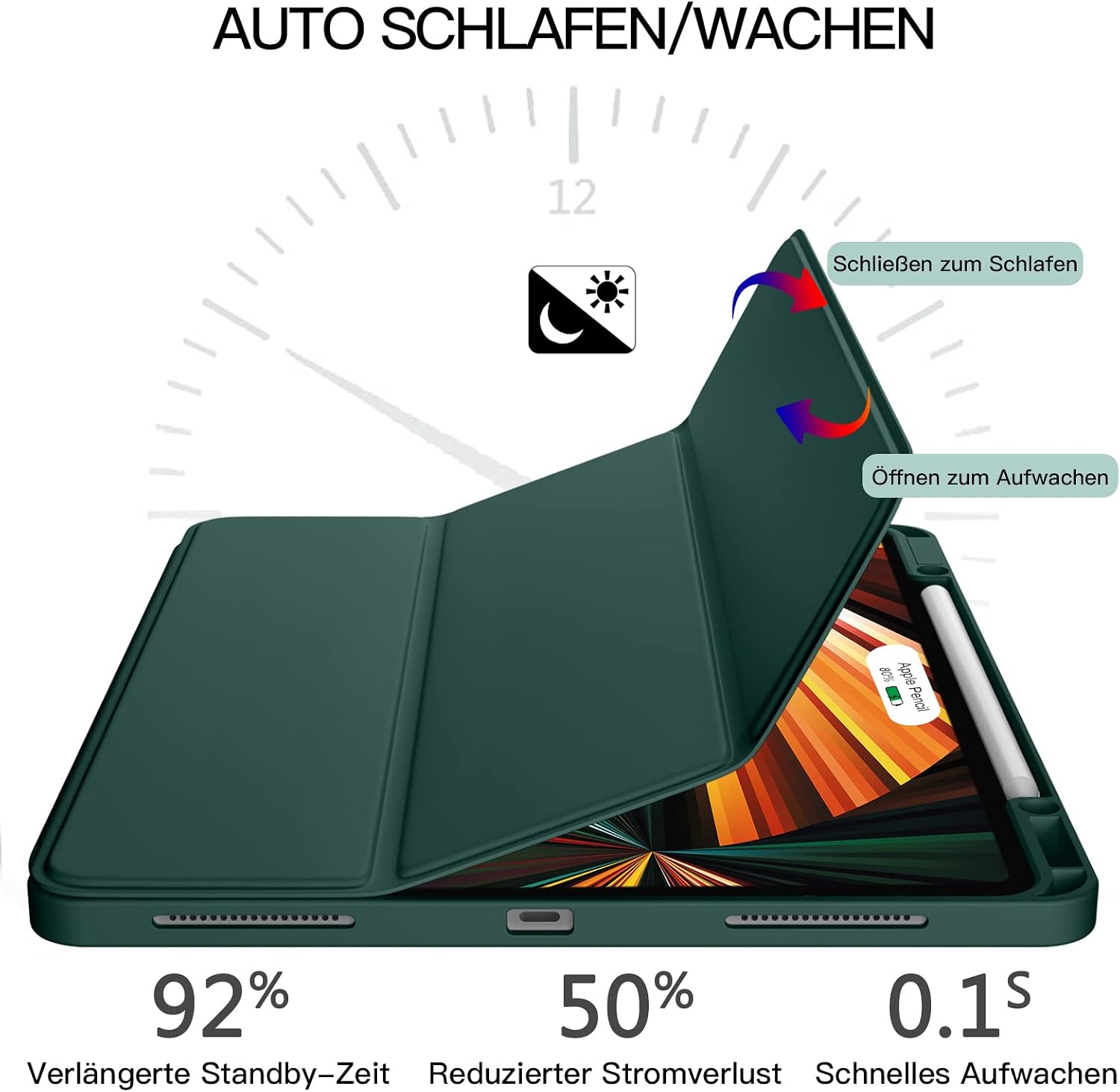 Detalle 1 de Vobafe iPad Pro 12,9 Hülle mit Stifthalter