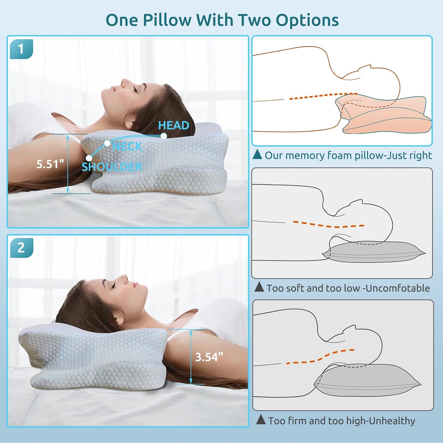 Thumbnail 5 de DONAMA Cervical Pillow for Neck Pain Relief