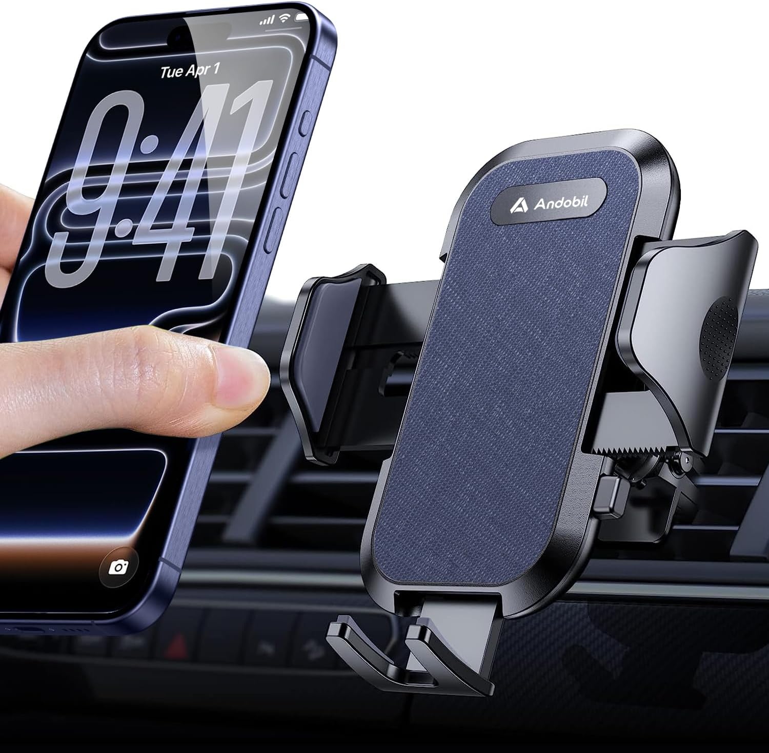 Detalle de andobil Handyhalterung Auto Lüftung – 360° drehbar, sicherer Griff, Universal 4–7 Zoll