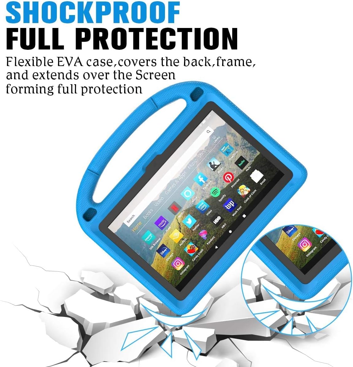 Thumbnail 4 de Kids Case for New Tab 10 Inch (2023 Release) – Blue, Lightweight Shockproof Case with Handle and Kickstand