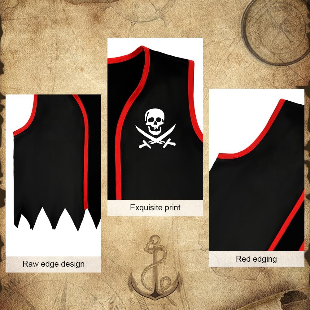 Thumbnail 2 de AOOWU Deguisement Pirate Enfant 8 pièces 🎭