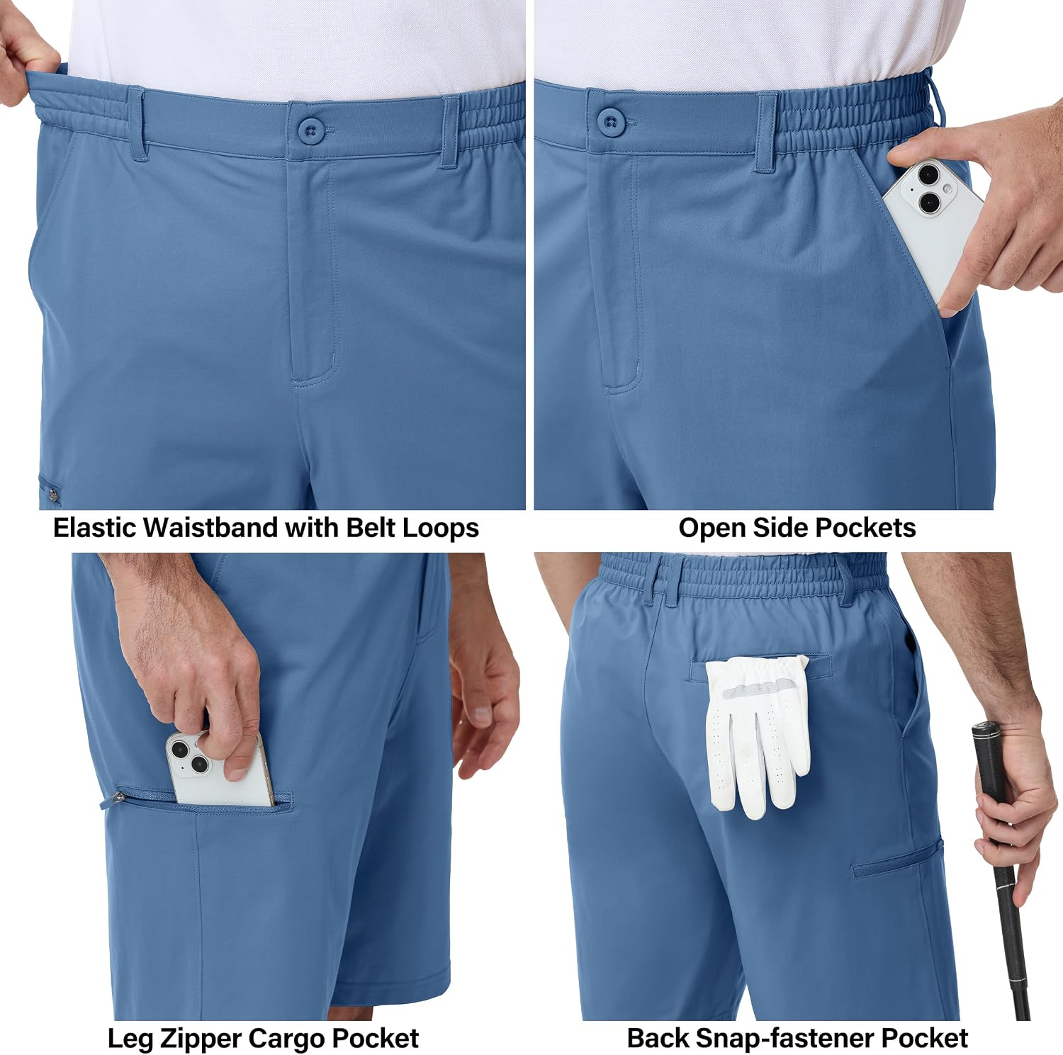 Detalle de Satankud Men's Golf Shorts 9-Inch