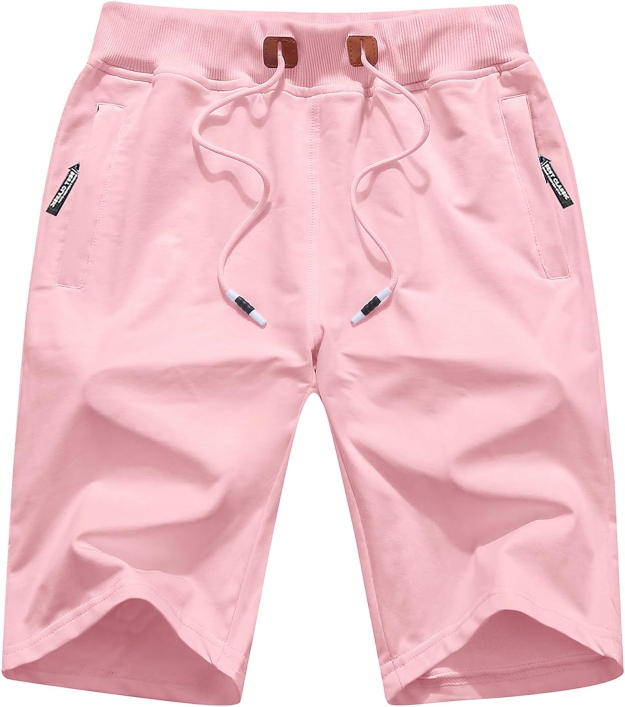 Detalle de QPNGRP Men’s Casual Shorts with Drawstring, Zipper Pockets, Elastic Waist