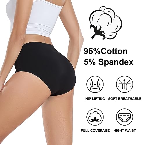 Thumbnail 2 de Coskefy Underwear Women: High Waisted Cotton Knickers 5 Pack – Full Briefs