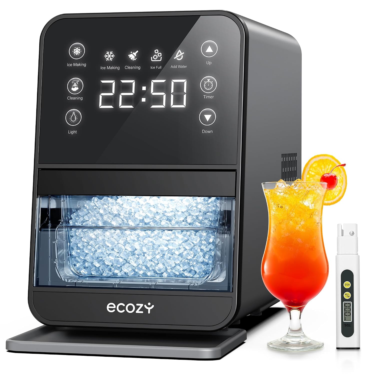 Detalle de ecozy IM-NS331A Nugget Ice Maker, 40 lb/day, Self-Cleaning