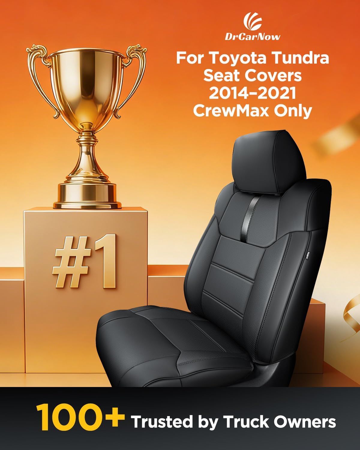 Thumbnail 1 de Super Cover for Toyota Tundra CrewMax 2014-2021 Seat Covers – Full Leather Look with Carbon Fiber