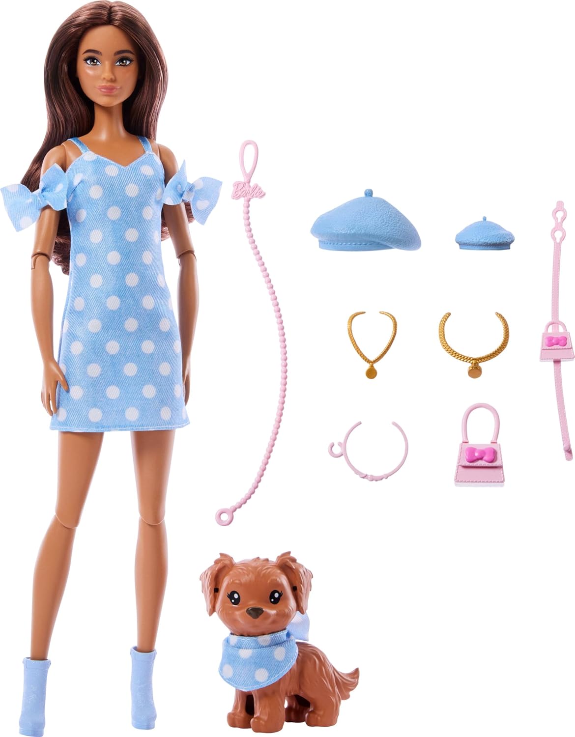 Thumbnail 6 de Barbie Twinning Looks Doll with Pet Dog (Matching Pink Gingham Clothes) JFP36