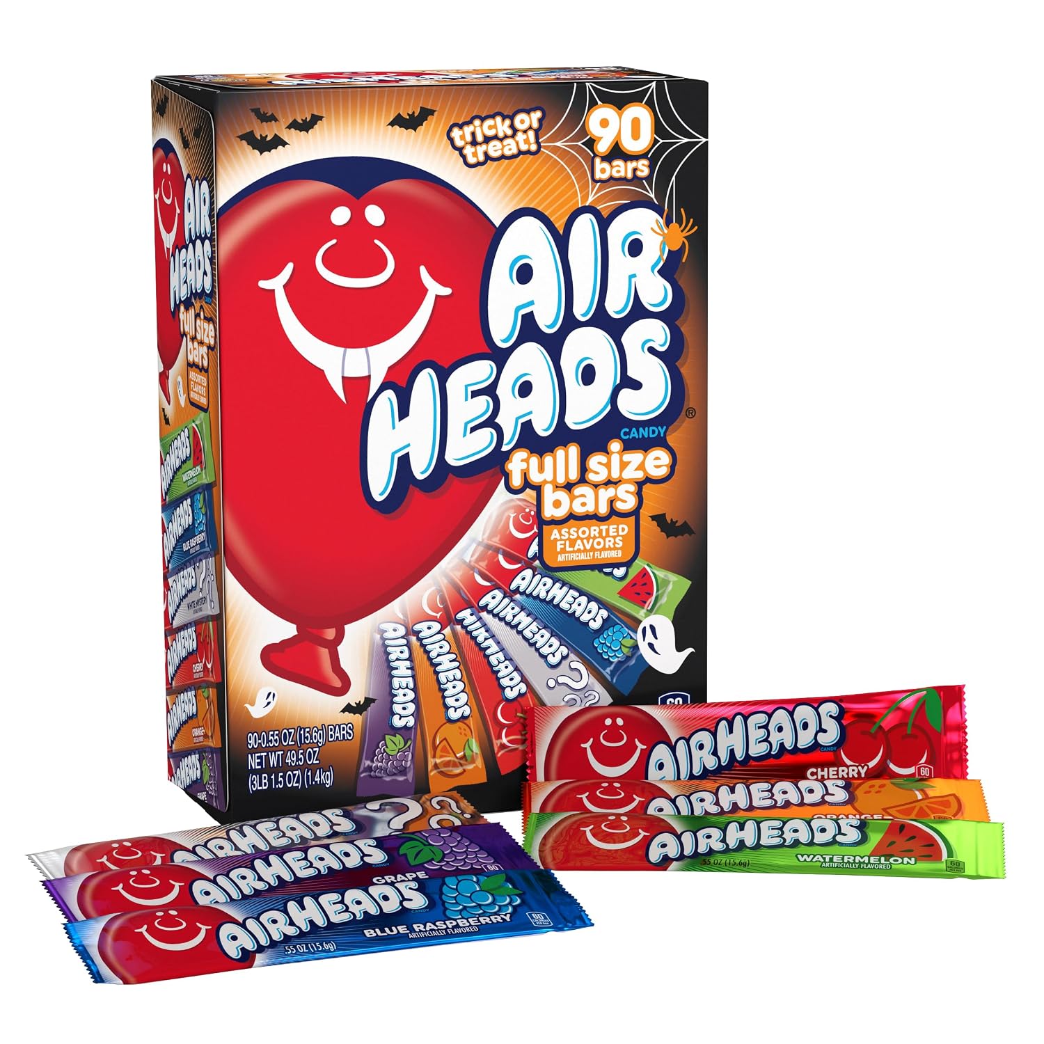 Detalle de Airheads Full-Size Candy Bars, Halloween Variety Pack, 90 Count