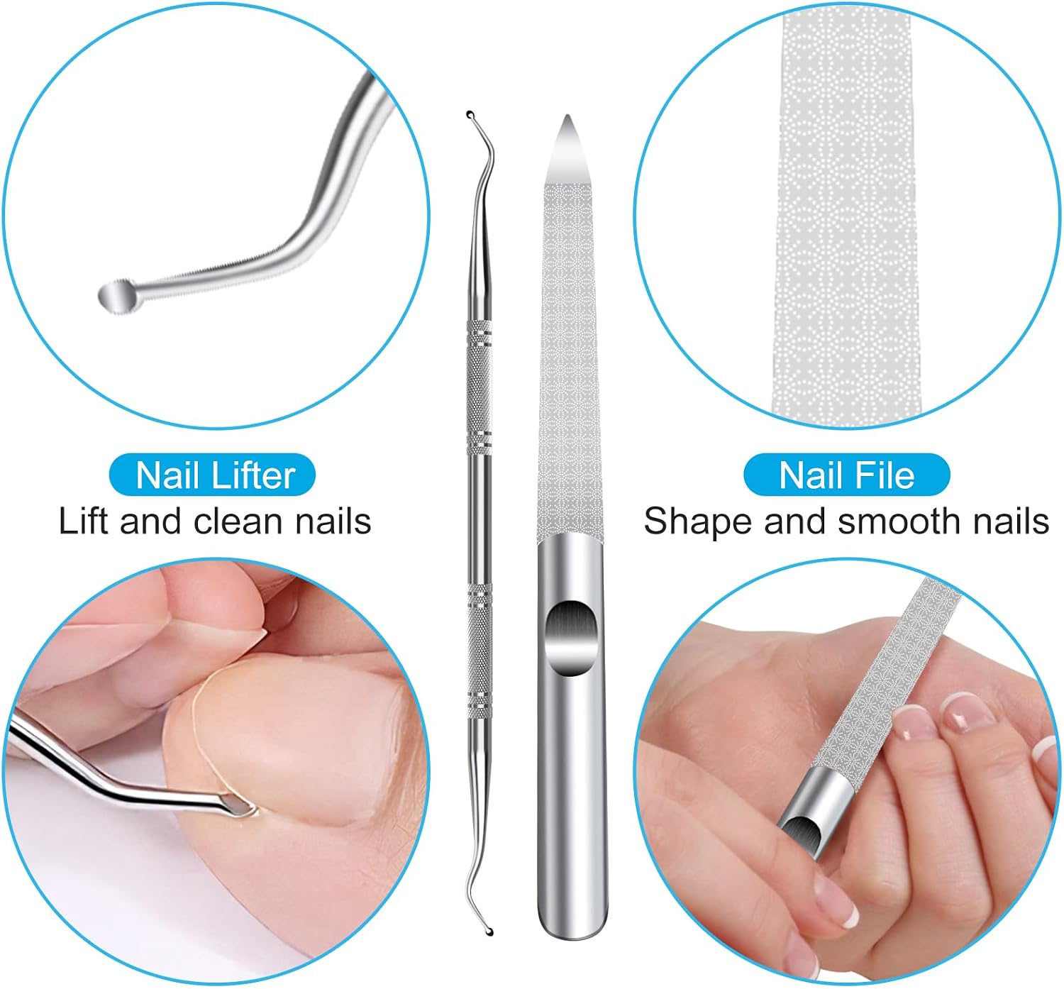 Thumbnail 6 de DRMODE 2026 Toenail Clippers Set (5-in-1) for Thick Toenails, Angled & Ingrown Nail Clippers with Long Handle