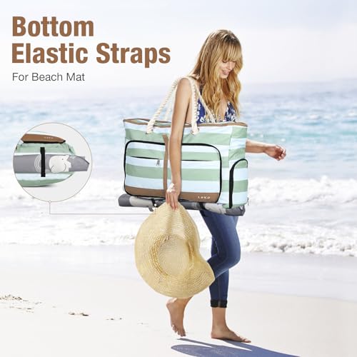 Thumbnail 6 de Lekespring Bolsa de Playa Grande XXL con Cremallera: práctica, impermeable y plegable