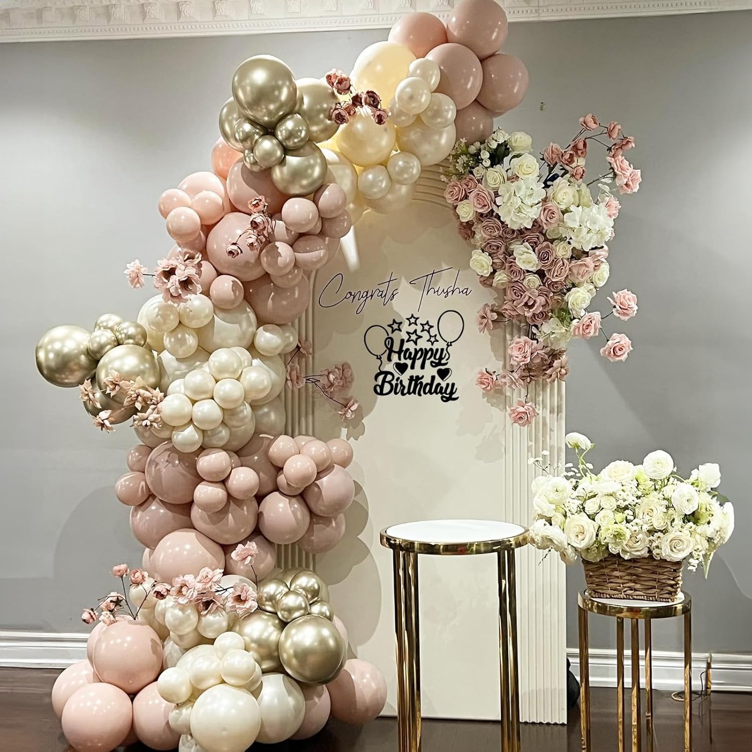 Thumbnail 6 de Dusty Pink Beige Balloons 60 Pcs Set – 12 Inch Pastel Champagne Gold Nude Cream Balloons for Weddings, Bridal Showers, and Baby Showers