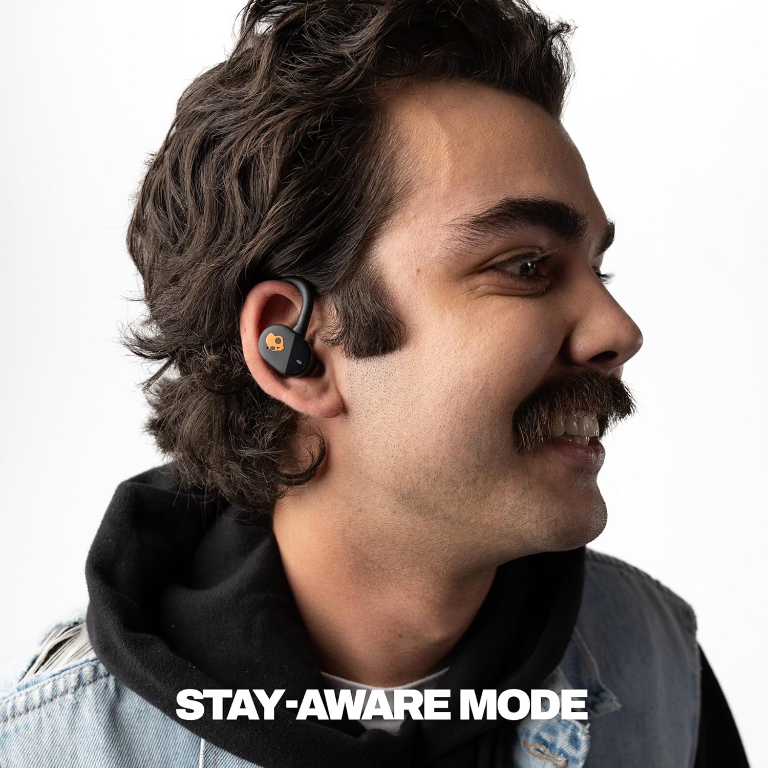 Thumbnail 3 de Skullcandy Push Play Active Wireless Earbuds (Black/Orange) with 34-Hour Battery, IP55, Multipoint Pairing