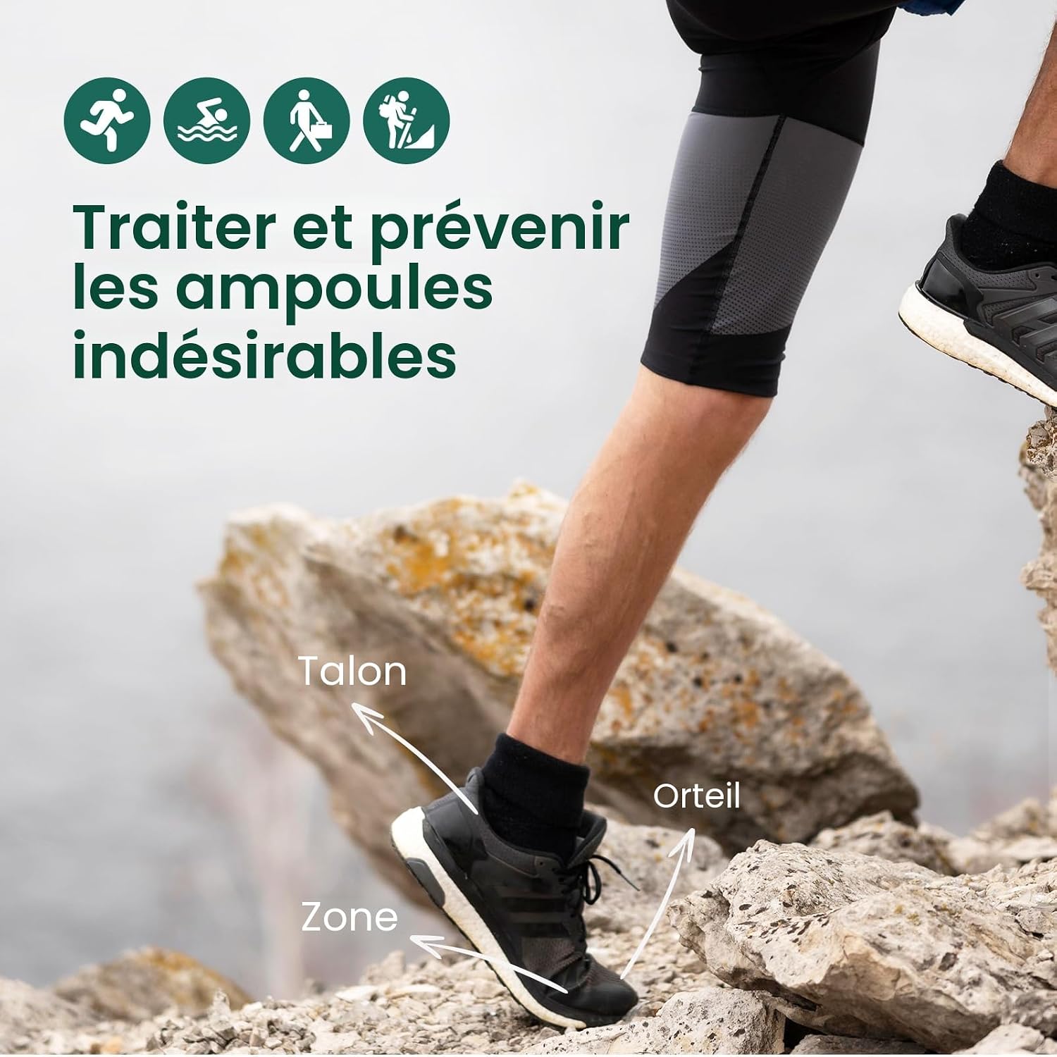 Detalle de Welnove 20 pièces – Pansements pour ampoules au gel hydrocolloïde, coussinets invisibles pour talons, orteils et pieds