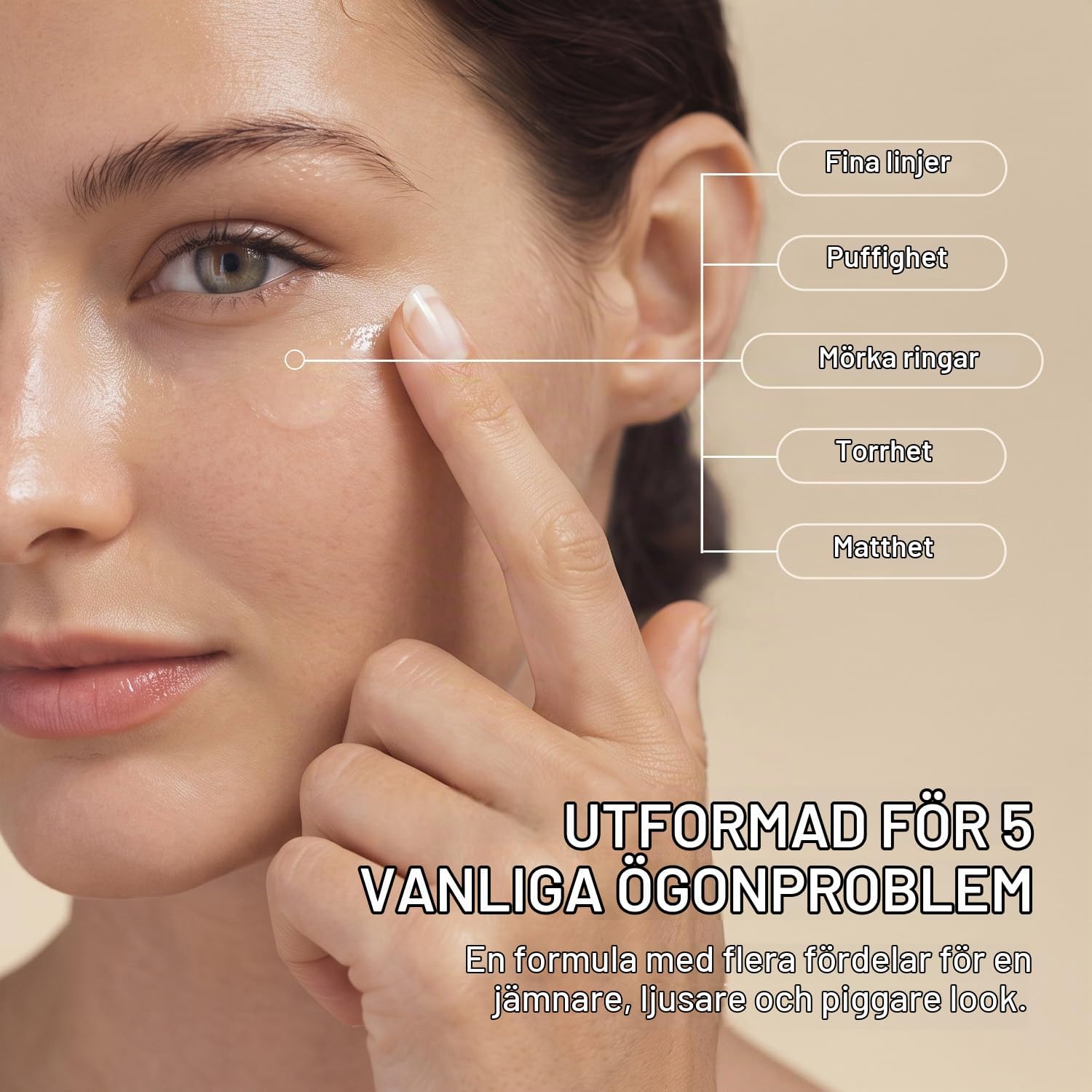 Detalle de RAZUYEN ögonkräm med peptider och koffein, återfuktande kräm 20 ml