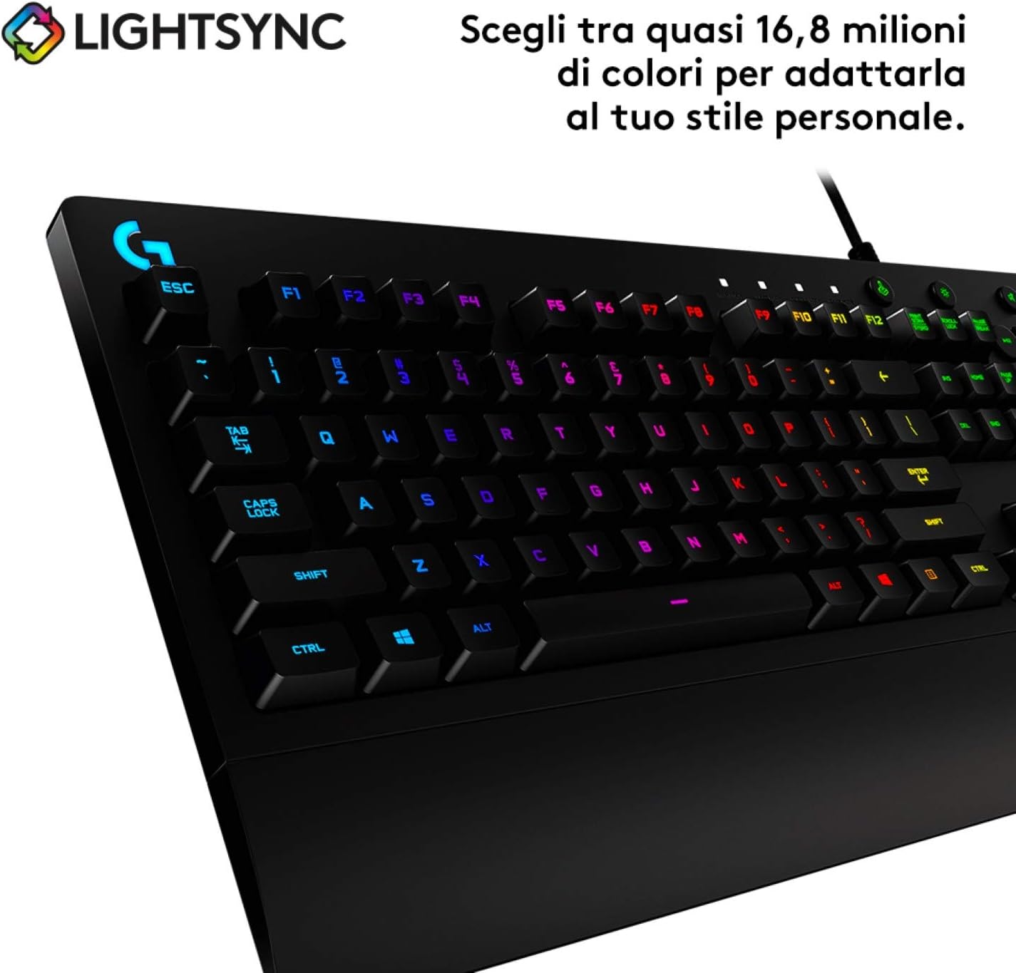 Thumbnail 4 de Logitech G G213 Prodigy tastiera da gioco QWERTY US INT’L-Nero con RGB Lightsync e tasti multimediali dedicati
