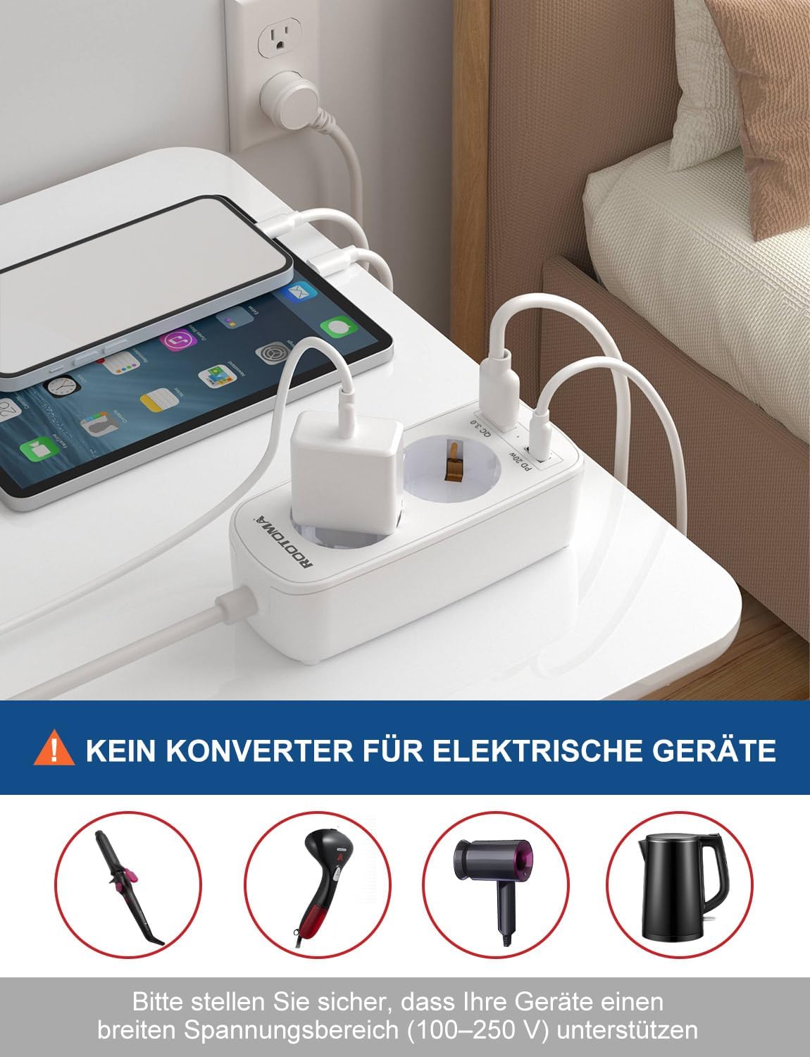 Thumbnail 6 de USA Adapter Steckdose 20W Reiseadapter 🔌