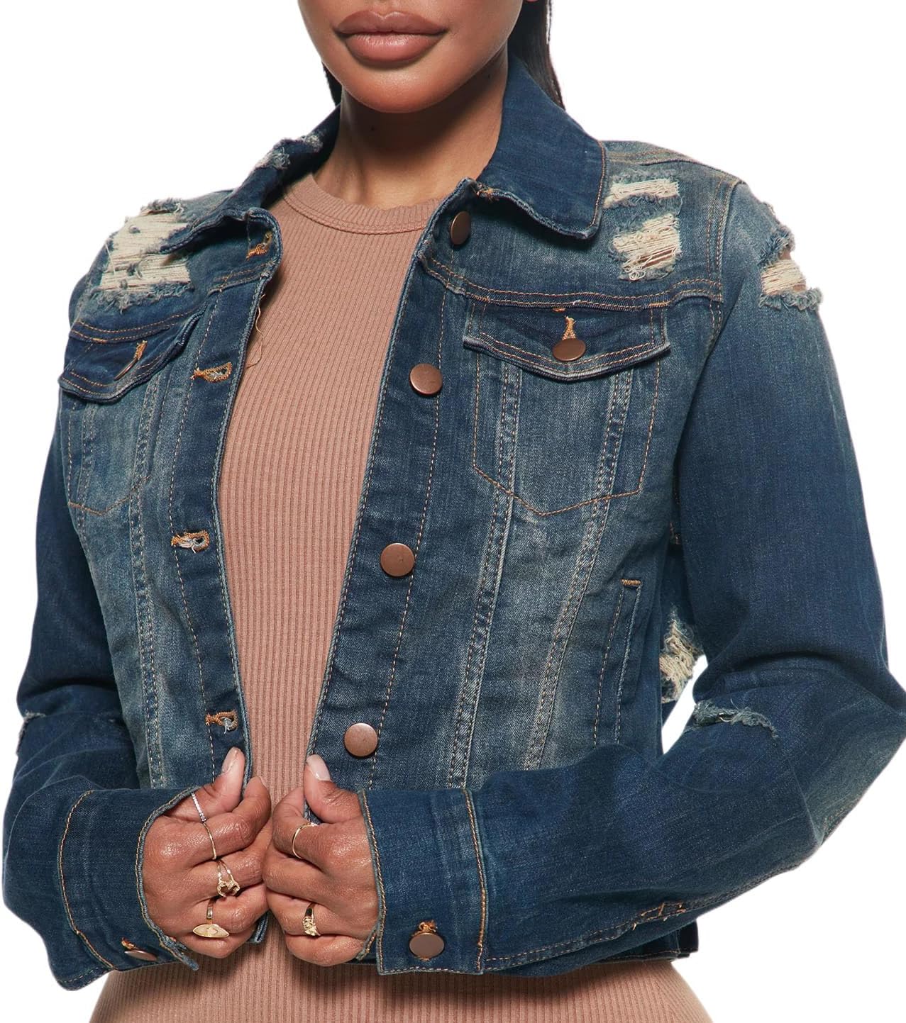 Detalle de BessCops Women's Denim Jacket
