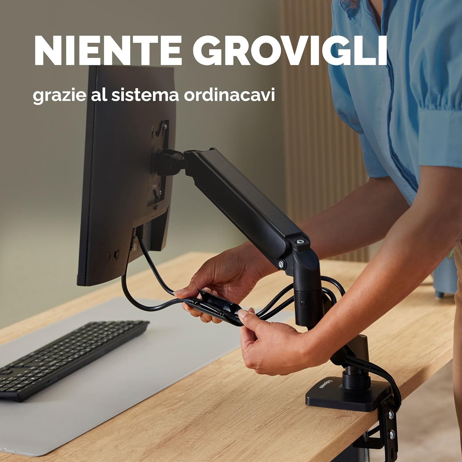 Thumbnail 6 de Fellowes Braccio Monitor Singolo Everyday Plus per schermi 17–32" (2–9 kg) con regolazione in altezza, inclinazione e rotazione – Nero