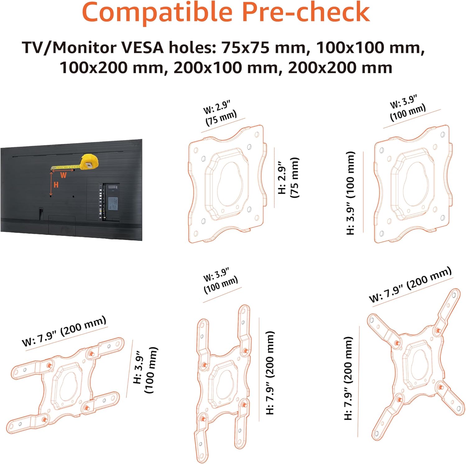 Thumbnail 2 de Support mural entièrement articulé Amazon Basics pour TV 12 à 40 pouces (VESA 200 x 200 mm) en noir