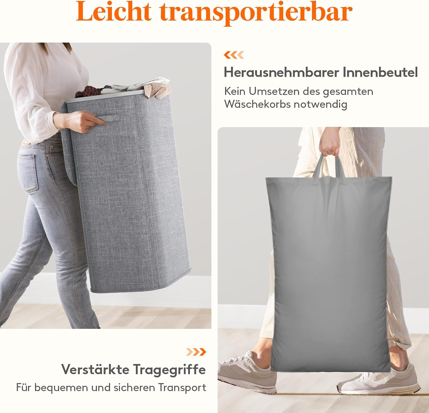 Thumbnail 6 de Lifewit 105L Wäschekorb mit Deckel – stabil, faltbar, mit Innenbeutel
