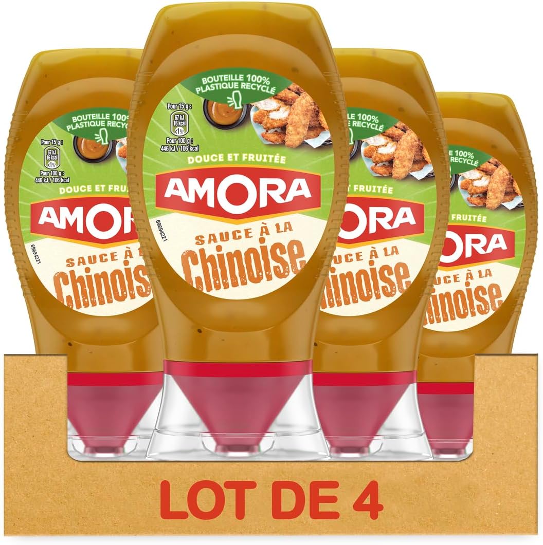 Detalle de Amora Sauce à la Chinoise – Douce & Fruité, Lot de 4 bouteilles de 280 g