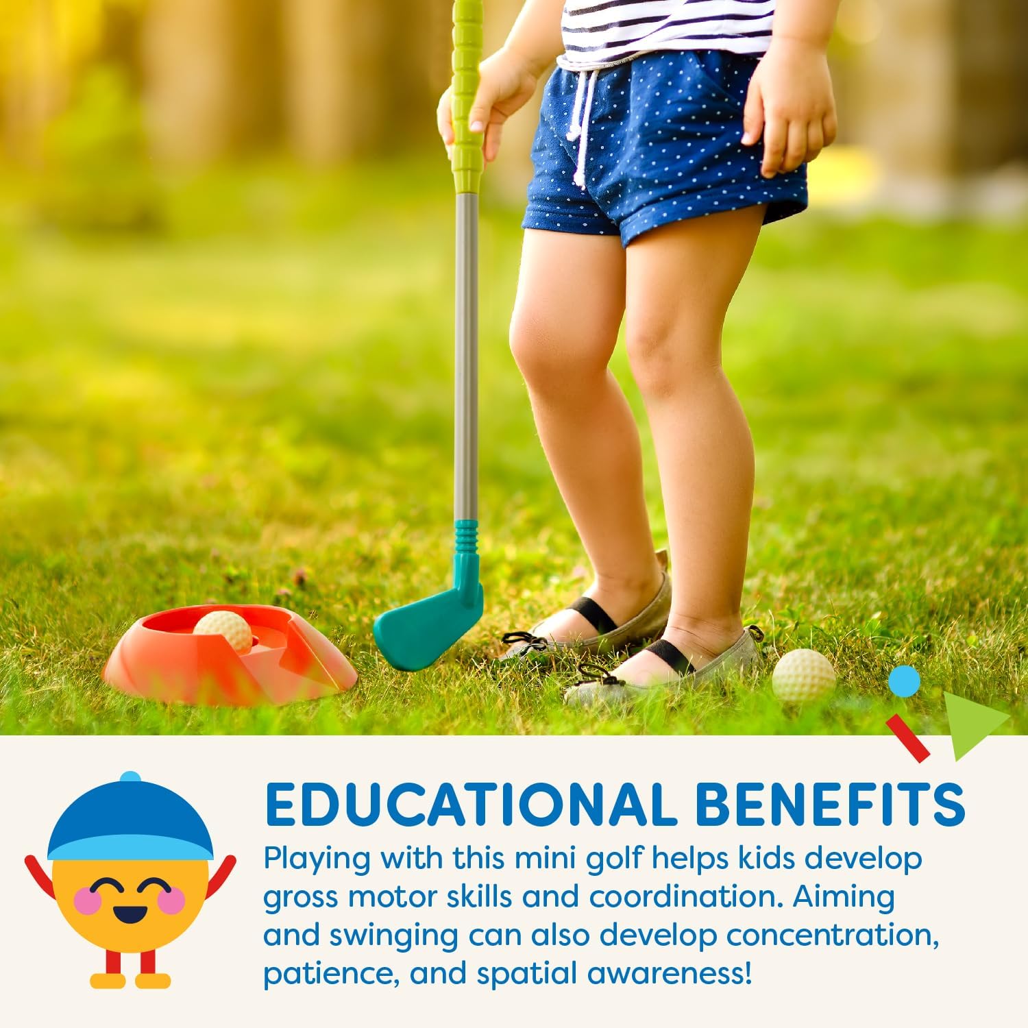Thumbnail 4 de Battat – Ensemble de Golf pour Enfants – 2 Clubs, 2 balles, 2 trous de putting (3 ans et +)