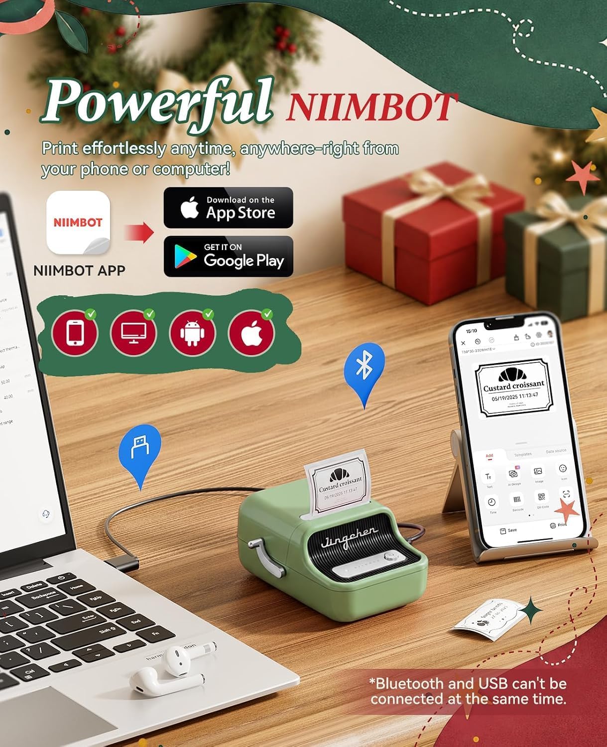 Thumbnail 6 de NIIMBOT B21 Bluetooth-labelprinter, thermisch, groen, voor labels van 20 tot 50 mm