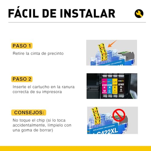 Thumbnail 3 de 🖨️ DOREINK LC422XL Compatibles para Brother MFC-J5340DW - Pack de 8