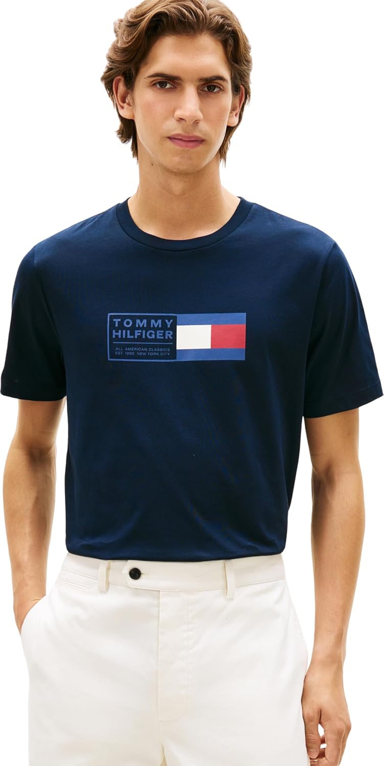 Detalle de Tommy Hilfiger T-Shirt Uomo Art MW0MW42366: basic casual con branding discreto