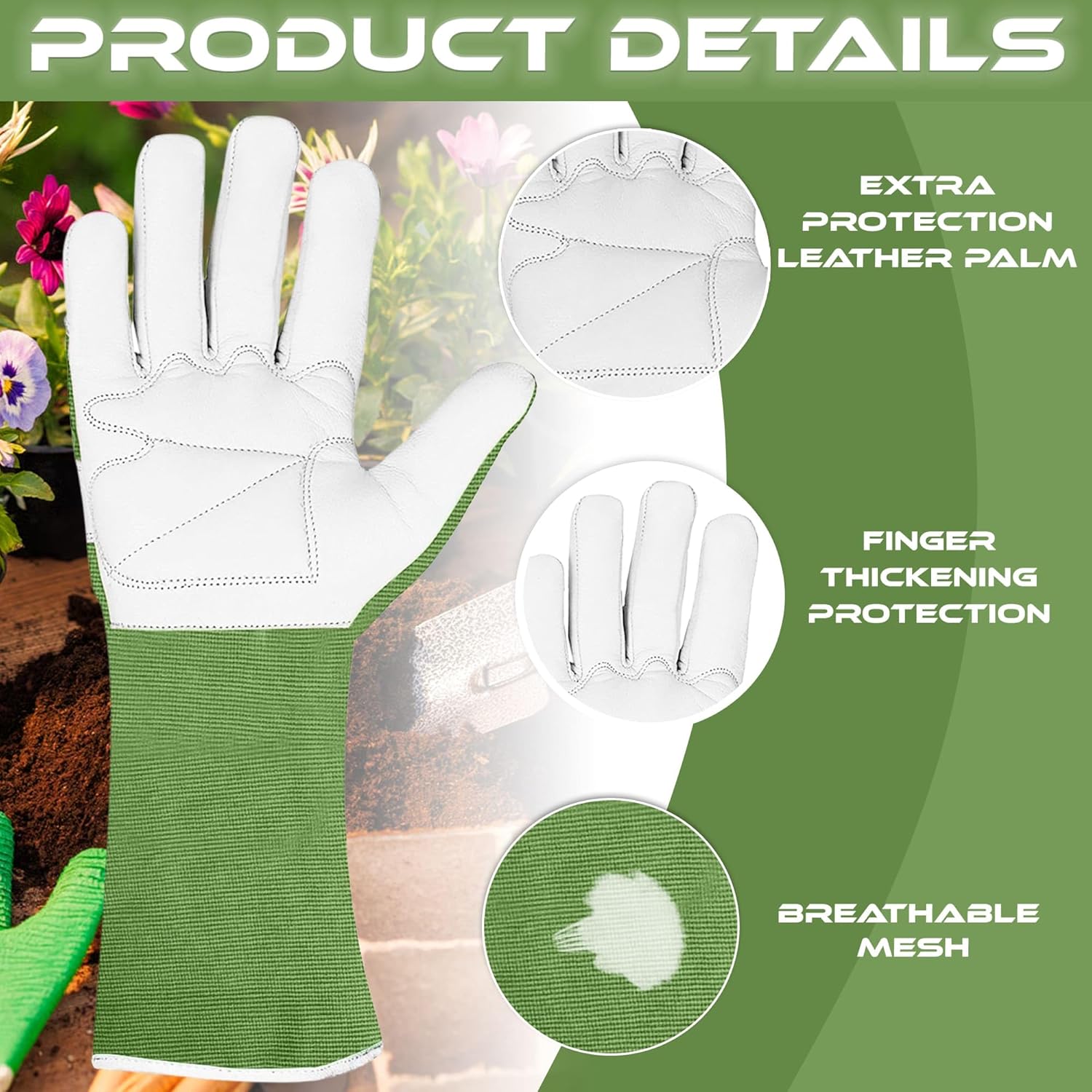 Thumbnail 2 de Long Gardening Gloves thorn proof, Large