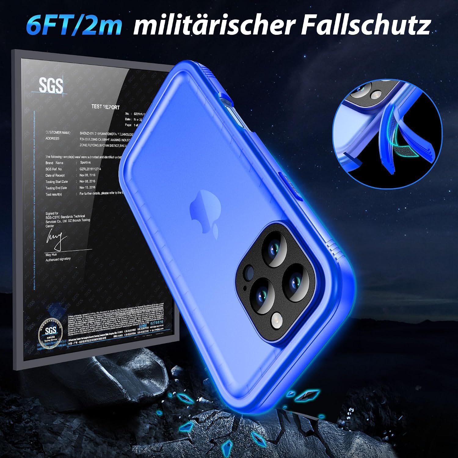 Detalle de SPORTLINK iPhone 16 Pro Hülle mit IP68