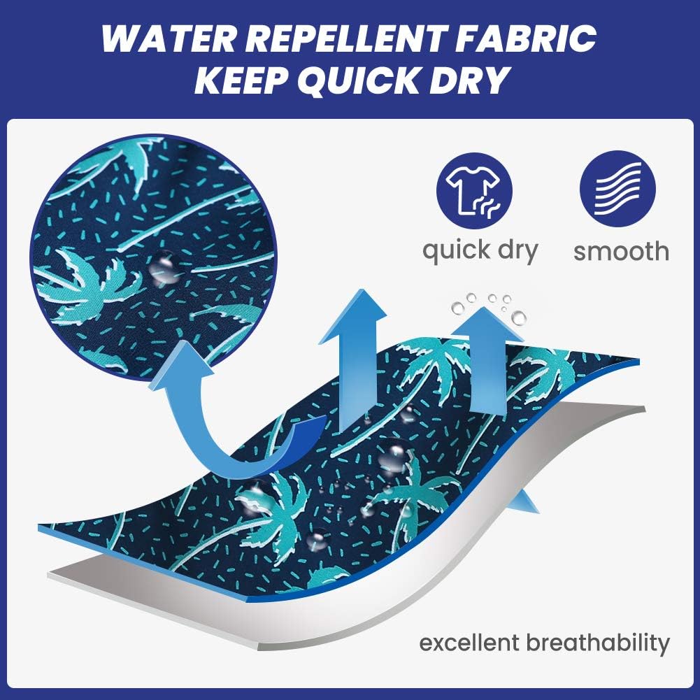 Detalle 2 de MaaMgic Herren-Badehose mit Mesh-Futter (18 cm Innenlänge) – Schnelltrocknende Boardshorts für Strand, Surfen & Training
