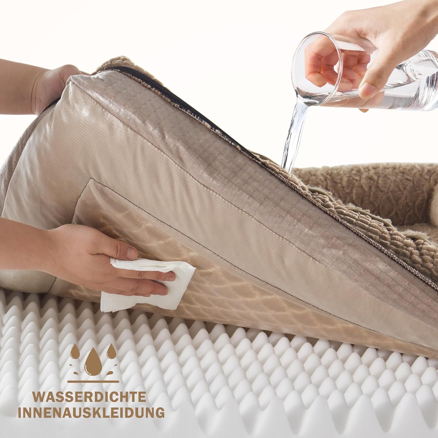 Thumbnail 3 de FURTIME Orthopädisches Hundebett Memory Foam XL (107 x 81 x 19 cm), braun – abnehmbar & waschbar