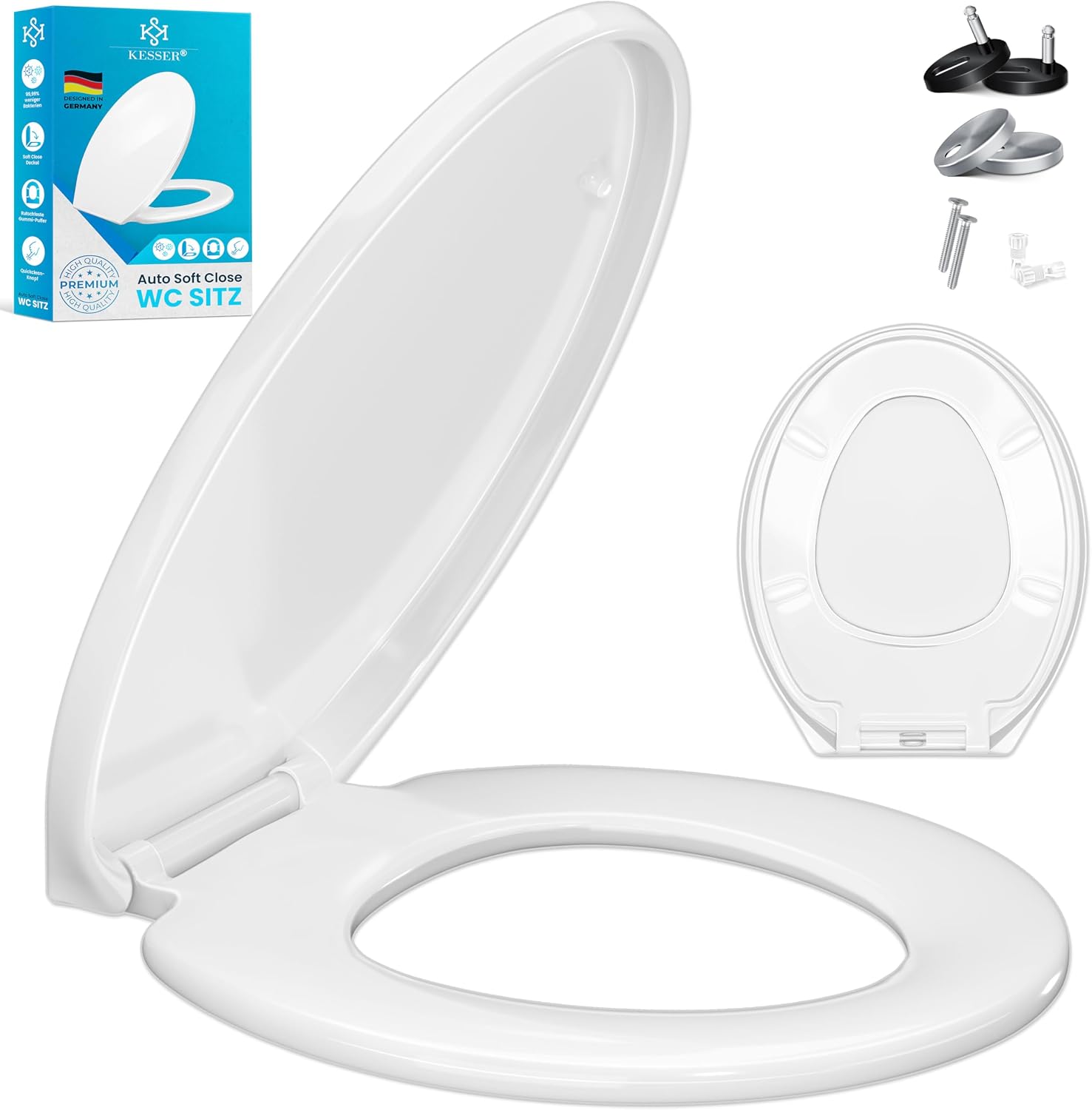 Thumbnail 6 de KESSER WC Sitz mit Absenkautomatik, Quick-Release und Softclose (Duroplast, Edelstahl-Befestigung) – einfache Montage