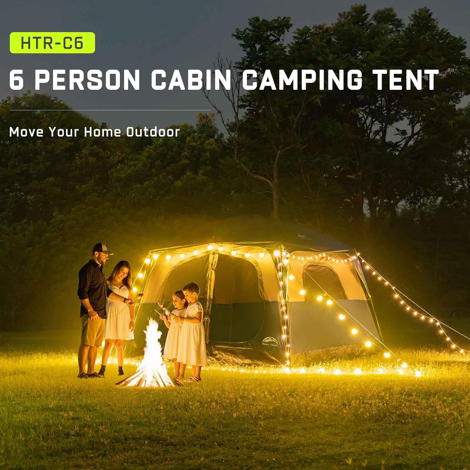 Detalle de Happy Travel Tent 6 Person Tent for Camping