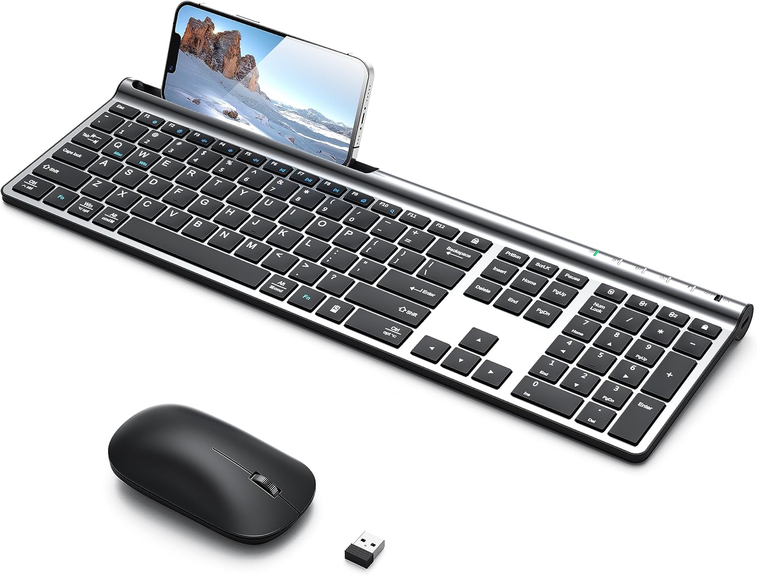 Detalle de CHESONA Full-Size Wireless Keyboard and Mouse Combo, Rechargeable, Multi-Device
