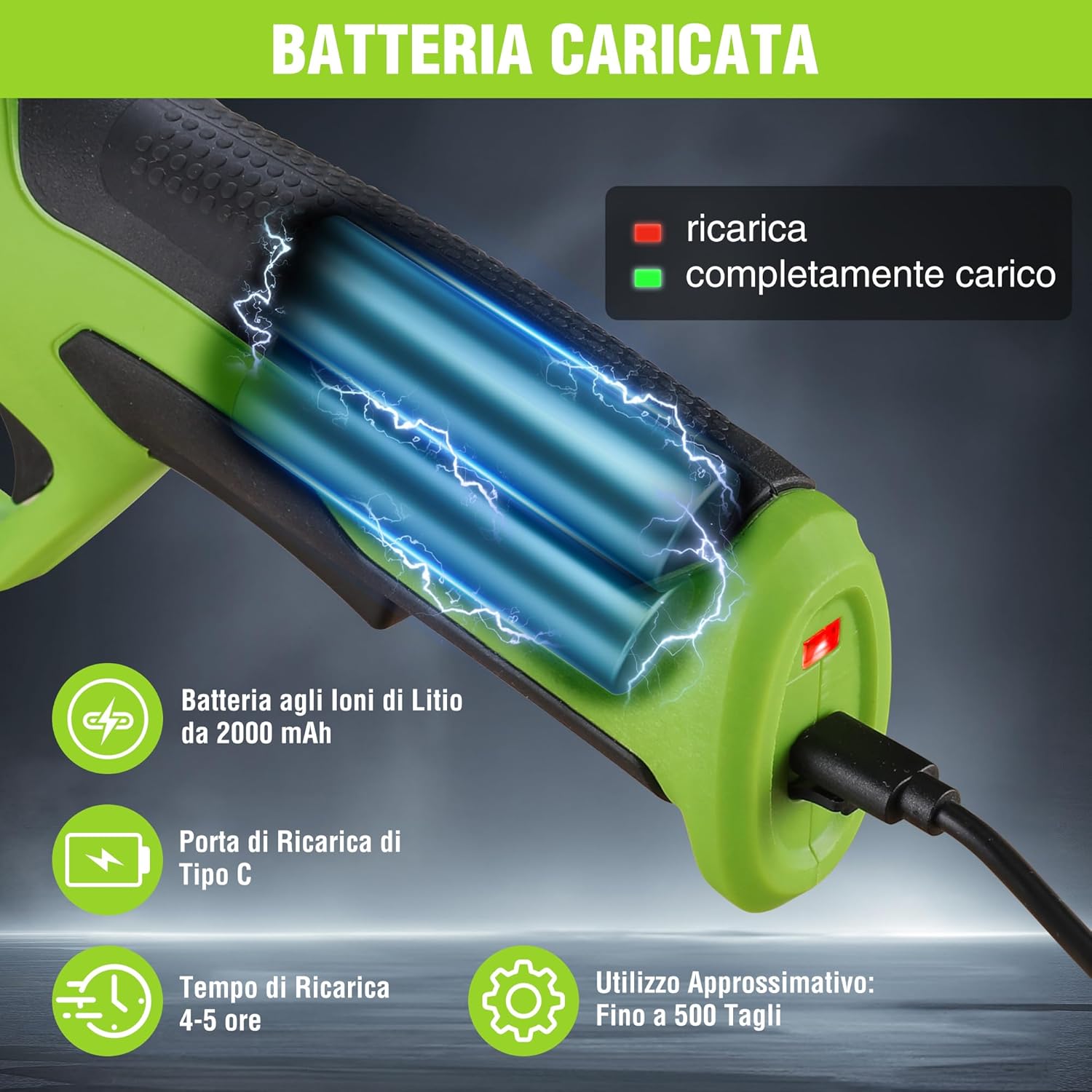 Thumbnail 4 de WORKPRO Forbici potatura elettriche 7,2V, taglio 19mm ✂