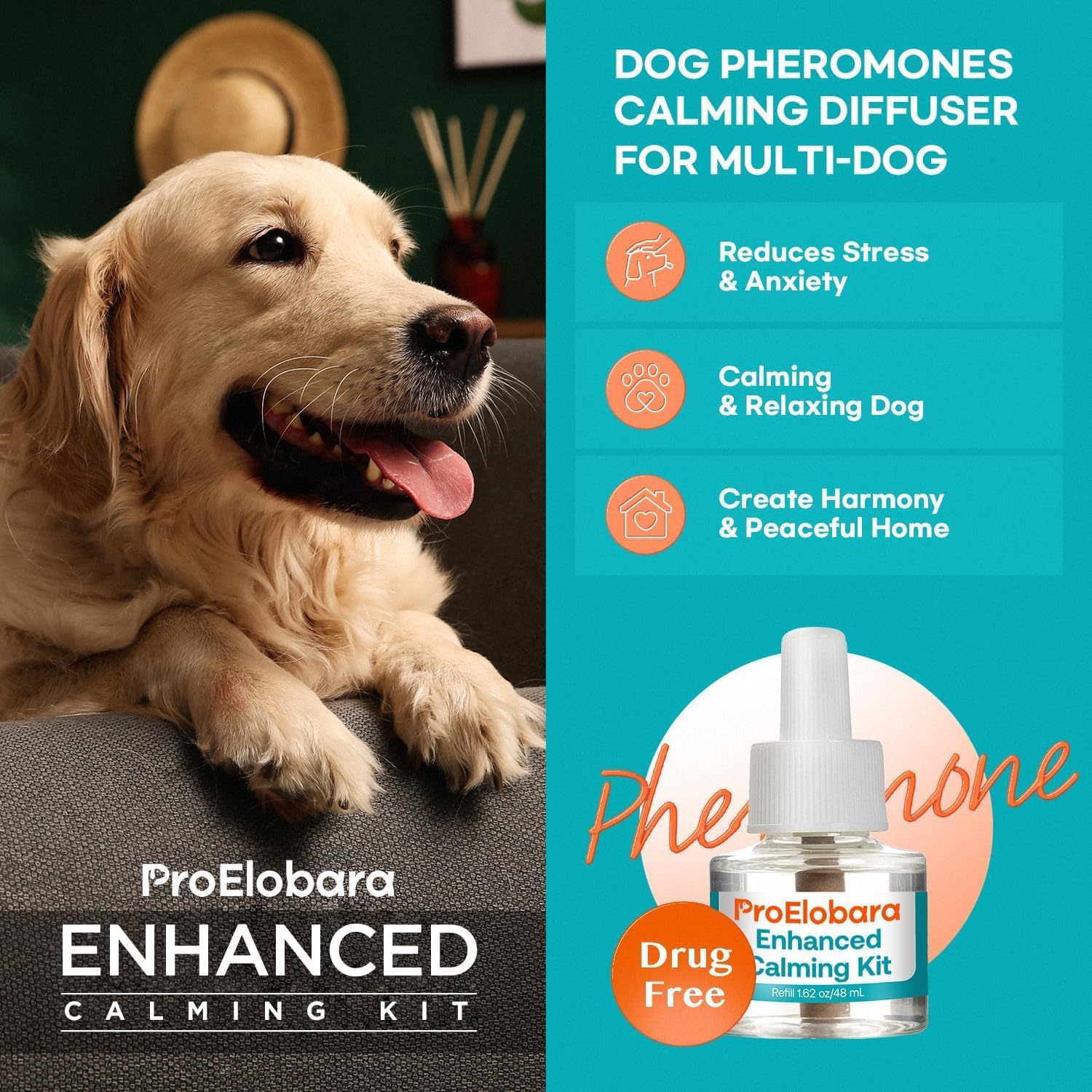 Detalle de ProElobara Dog Calming Diffuser 62 Day