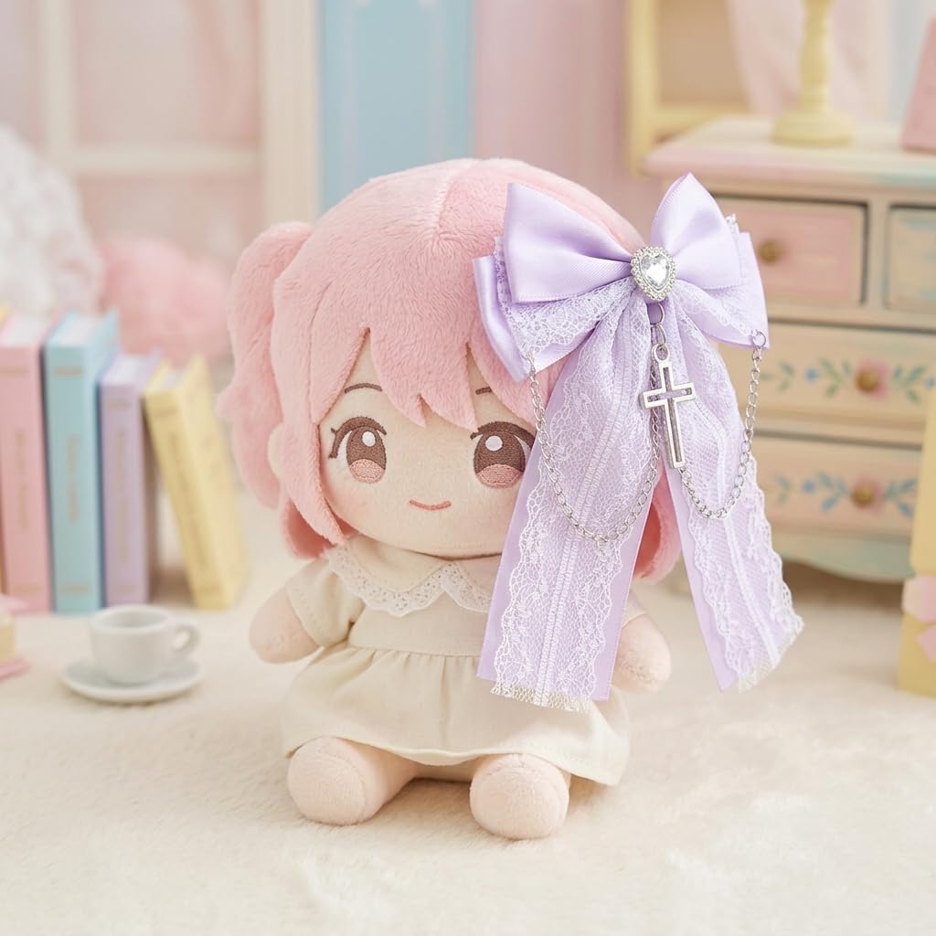 Detalle de ジートリガー G.triGer ハートビジュー付きリボンクリップ 2個セット ラベンダー×ホワイト