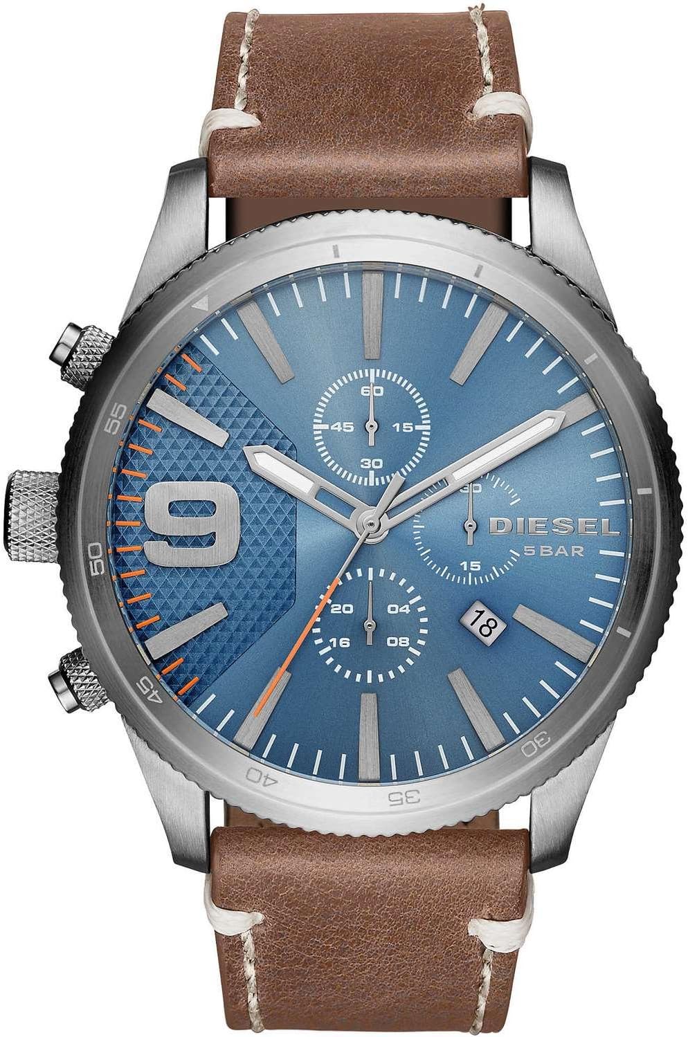 Thumbnail 5 de Diesel RASP Herrenuhr – Quarzwerk, silbernes Edelstahlgehäuse, drei Zeiger, Armbandwahl Silikon, Edelstahl oder Leder