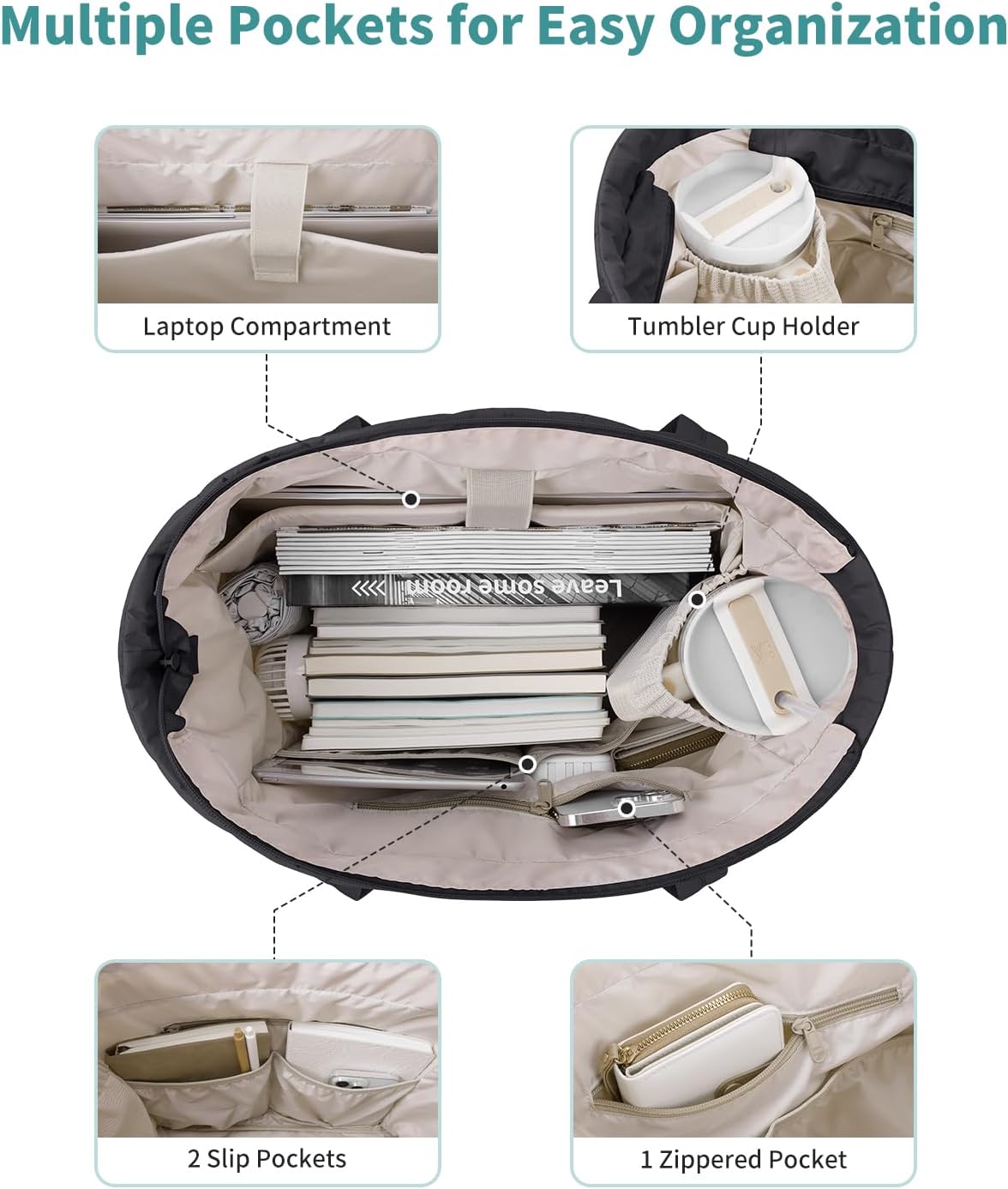 Detalle de Narwey quilted tote bag 15.6-inch laptop