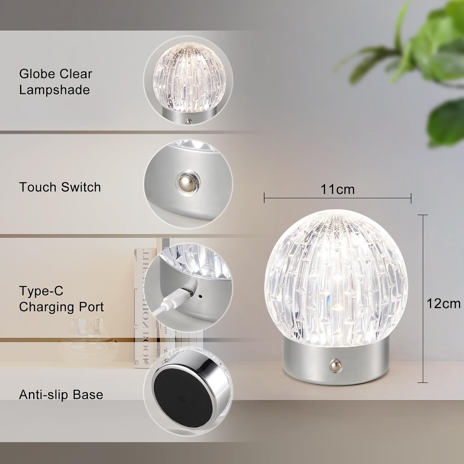 Detalle de HARPER LIVING table lamp, rechargeable battery 1000mAh