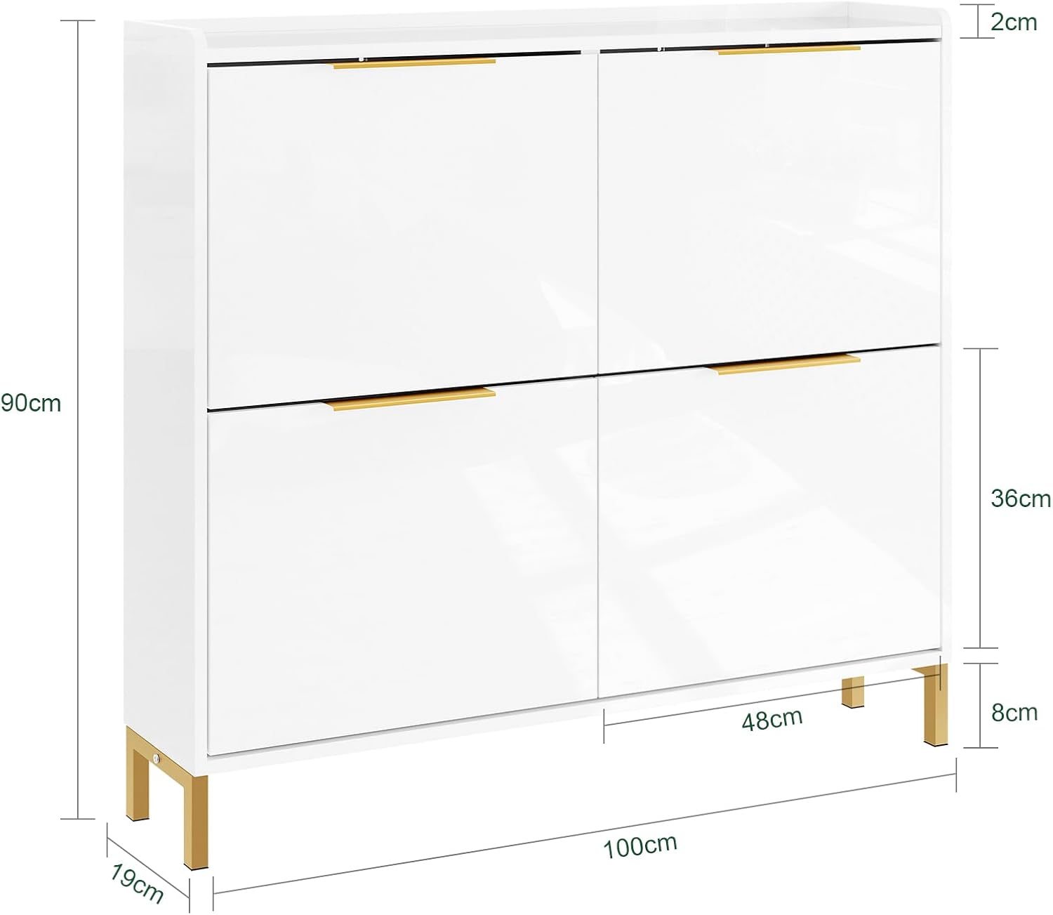 Detalle de SoBuy FSR206-GW Meuble à chaussures 100x19x90cm