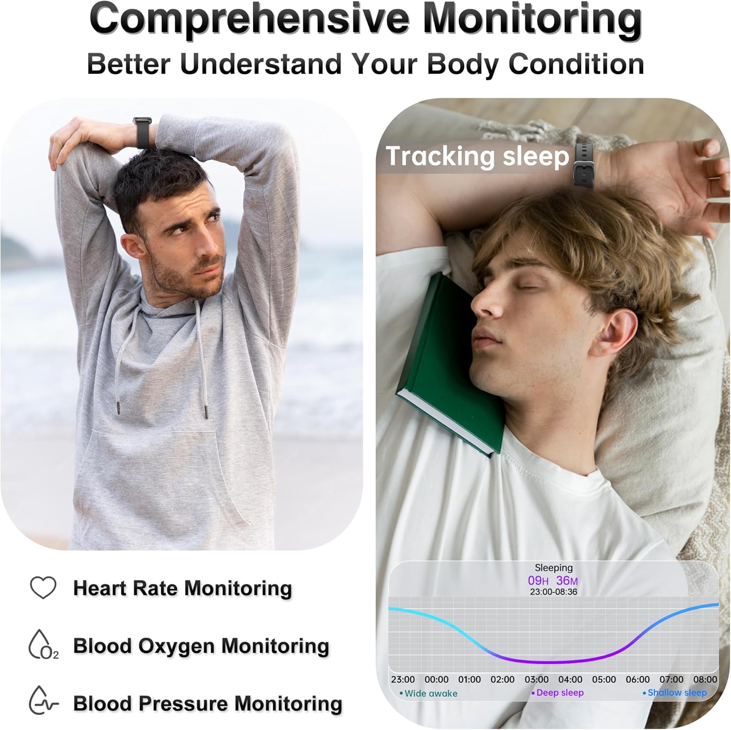 Detalle de Fitness Tracker Smart Watch for All: 24/7 Heart Rate, SpO2, Sleep & Activity Tracking