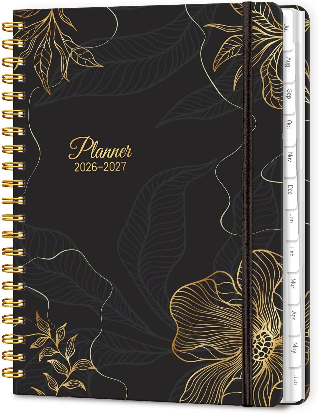 Detalle de Lonely Oak 2026-2027 A5 Academic Planner, Black Gold, Daily, Weekly and Monthly