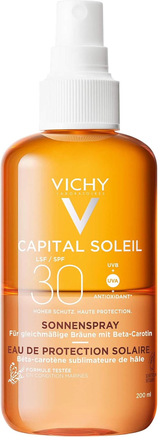 Detalle de Vichy Capital Soleil Eau de Protection Solaire SPF 30 – Bi-phasée, bêta-carotène, 200 ml