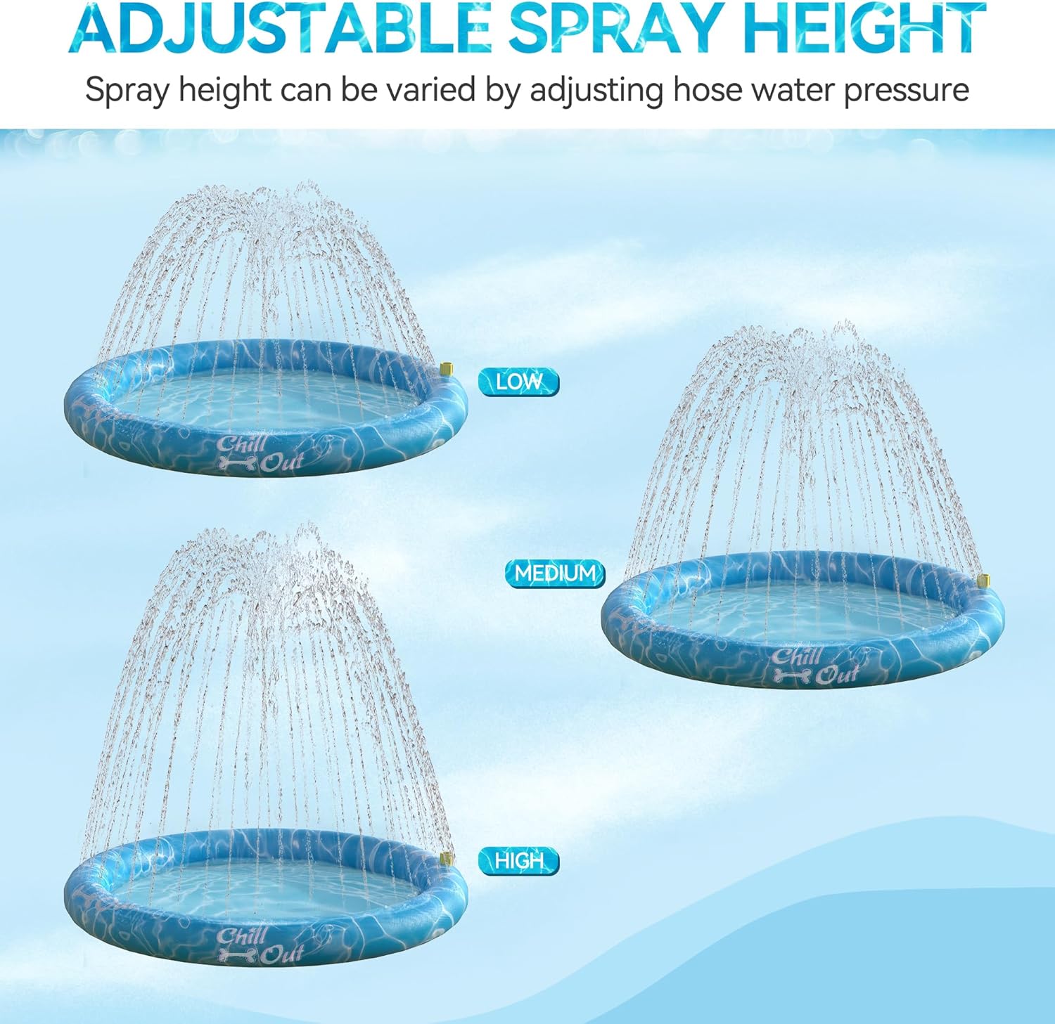 Detalle 2 de ALL FOR PAWS Large Sprinkler Pad Mat (100cm) – Outdoor Dog Cooling Splash Pad